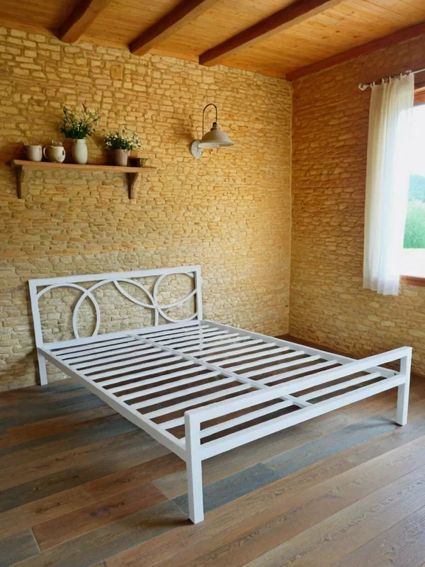 Кровать Loft Mebel "Злата", металл, усиленная, 160х200х80 см, белая