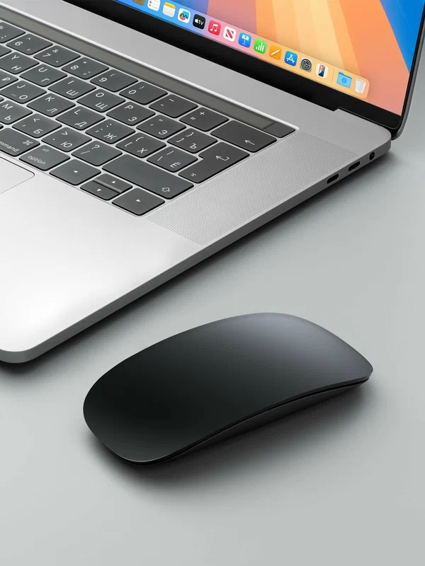 Мышь беспроводная Neo Mouse для ноутбука / компьютера MAC, Windows, алюминий, черный, сенсорная, 71115 Deppa