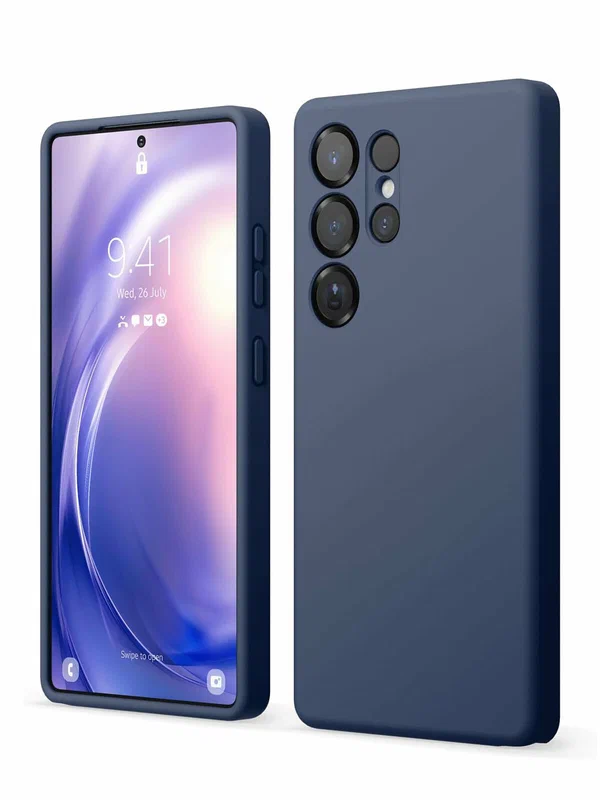 Чехол Elago на Samsung Galaxy S25 Ultra, силиконовый Liquid silicone с покрытием Soft touch, синий