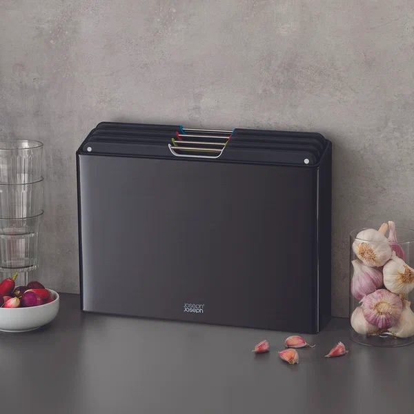 Набор разделочных досок Joseph Joseph Folio Steel Carbon Black, 4 шт с футляром из нержавеющей стали