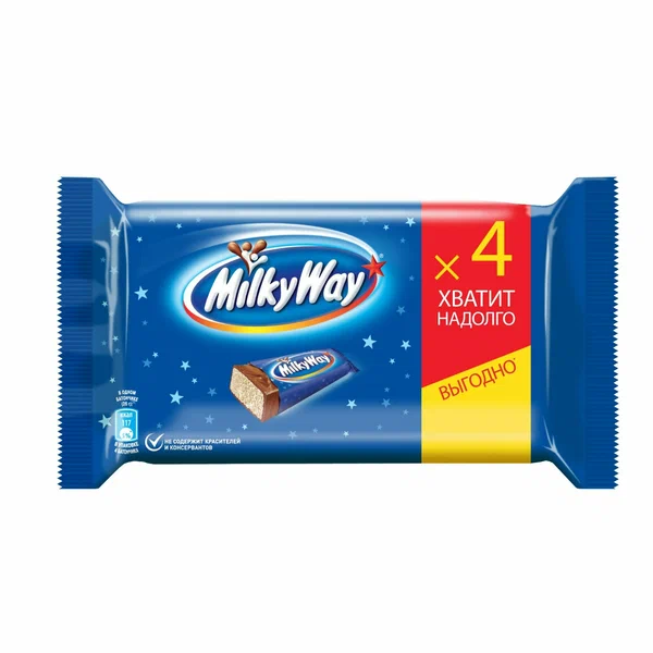 Шоколадные батончики Milky Way, нуга в молочном шоколаде, набор батончиков, 4 шт по 26 г