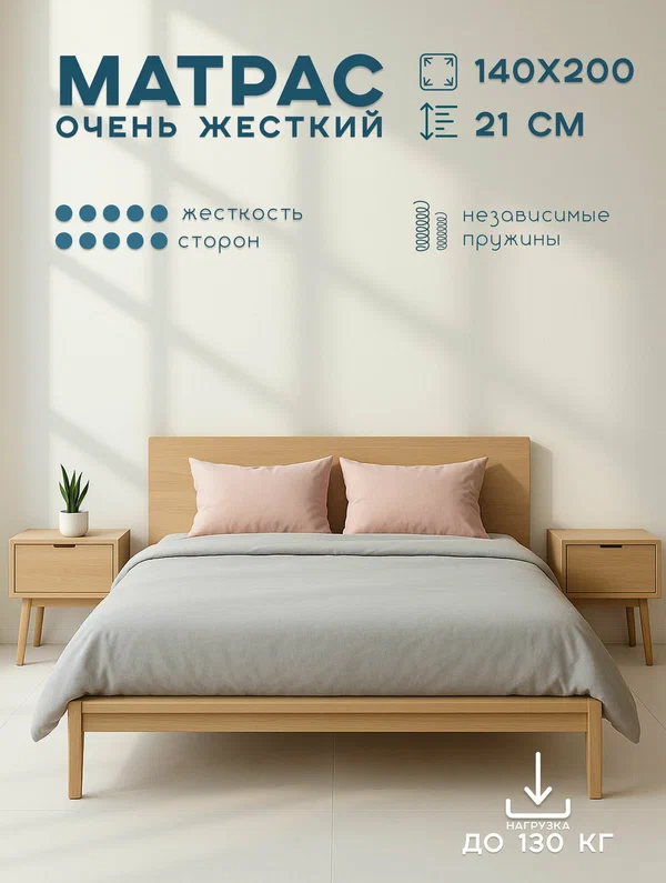 Матрас 140х200 Ортис " Комфорт Абсолют" жесткий на независимом пружинном блоке