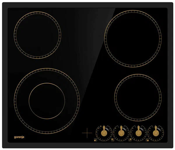 Электрическая варочная панель Gorenje EC 642 CLB 60 см, 4 конфорки стеклокерамика, черный