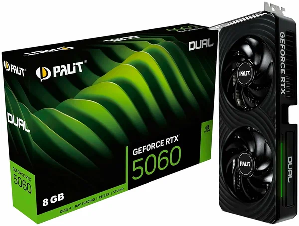 Видеокарта PCIE16 RTX5060 8GB PA-RTX5060 DUAL OC 8GB PALIT