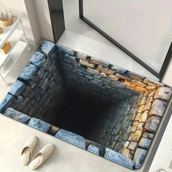 Коврик придверный | антискользящий, 3D-эффект, 0.6×0.4 м | прямоугольник, полиэстер, искусственная замша | двойной резиновый слой с алмазным рельефом, стирается в машине | цвет РЗЗИ-3Д-11, для всех помещений