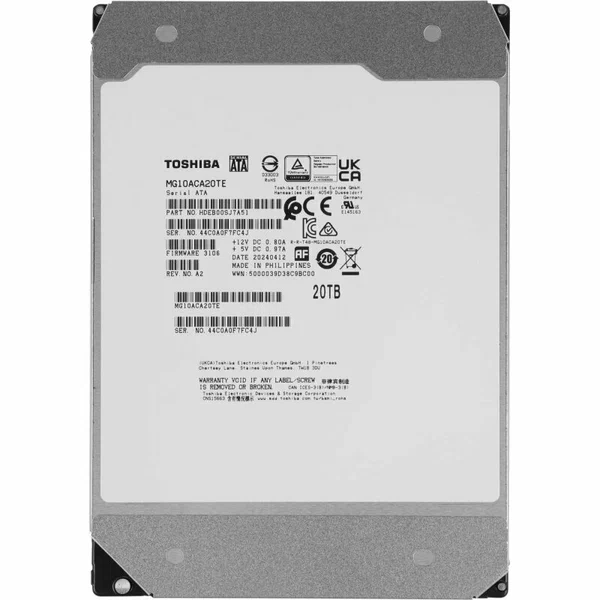 Жесткий диск Toshiba Enterprise Capacity MG10ACA20TE 20TB, SATA III, 3.5"