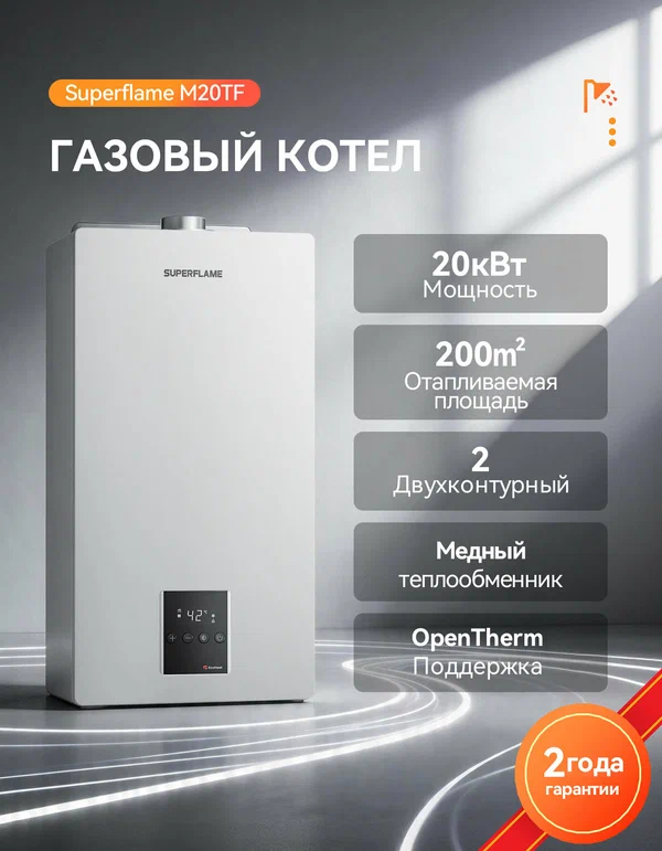 Конвекционный газовый котел BAXI ECO Nova 24 F, двухконтурный