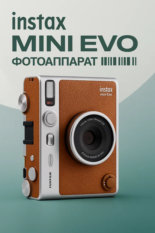 Фотоаппарат моментальной печати Fujifilm Instax Mini EVO，коричневый