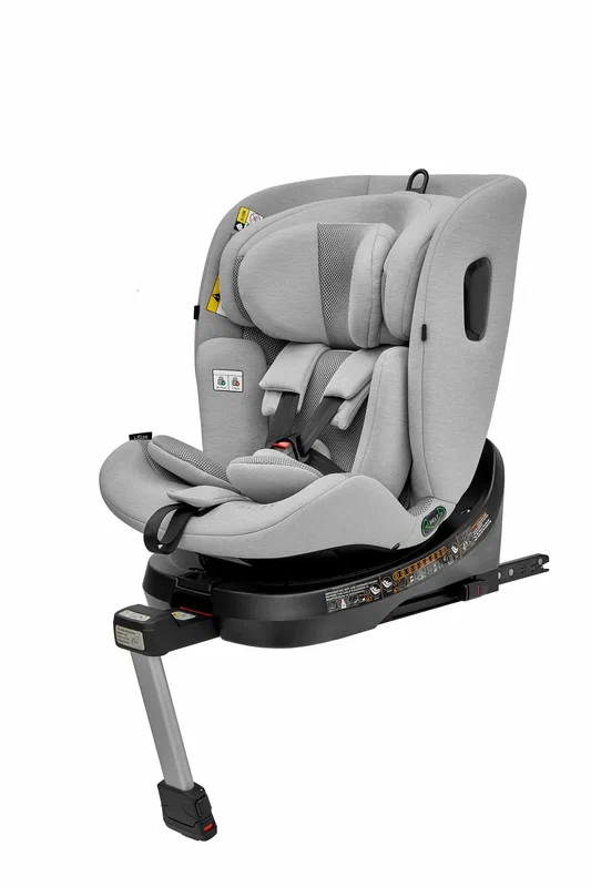 Автокресло с вращением 360 Peppy UNOfix 0-36 I-Size 40-150 см с упором в пол Grey серое