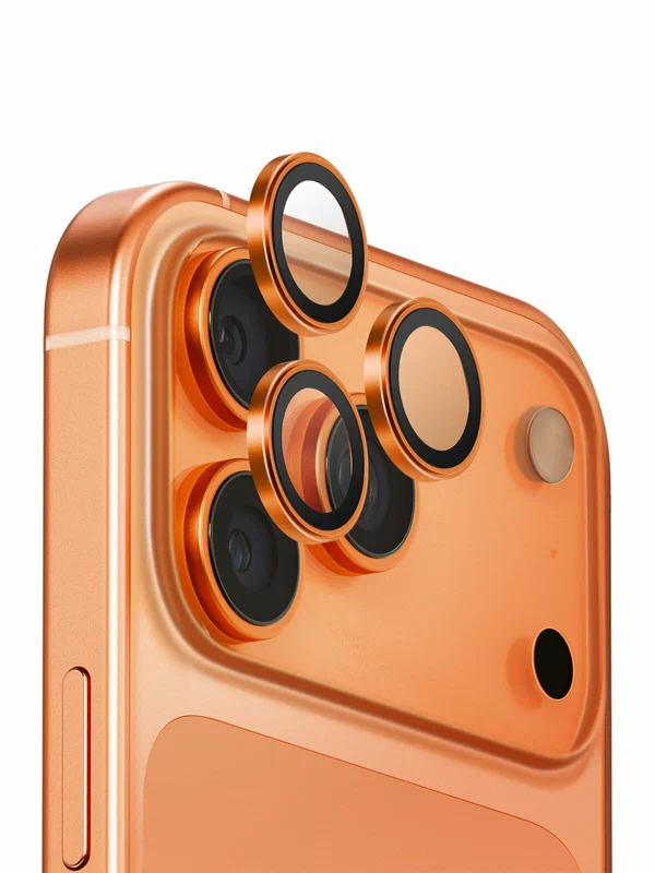 Защитное стекло Uniq для камеры iPhone 17 Pro/17 Pro Max, OPTIX AluGuard с алюминиевой оправой, оранжевый
