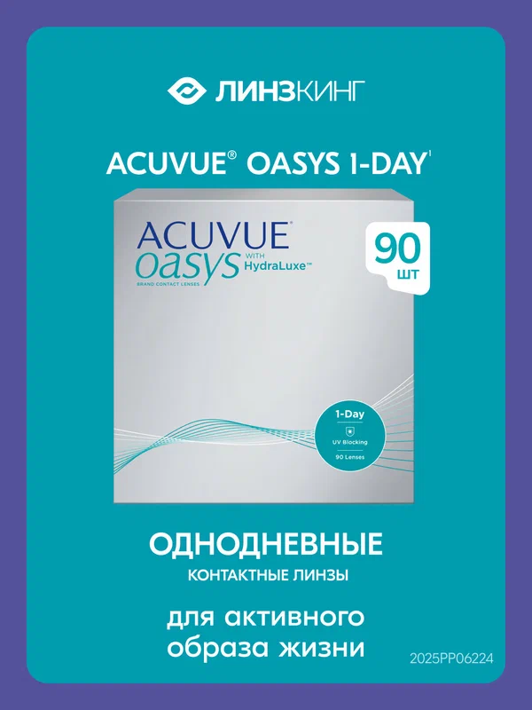 Однодневные контактные линзы ACUVUE Oasys 1-Day 90 pk (BC 8.5; D -4.00)