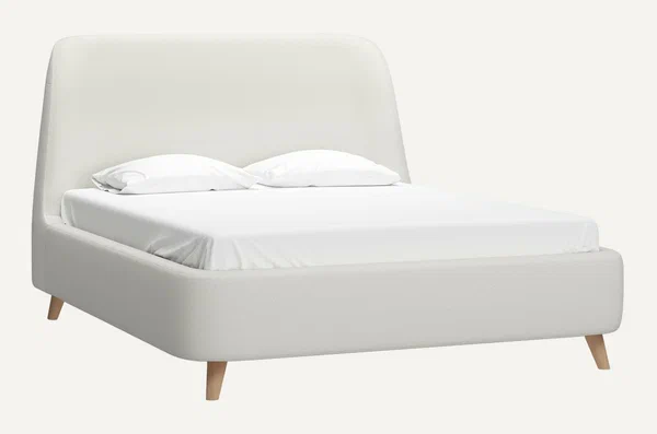 Кровать 160x200 двуспальная Divan.ru Молсон Букле Молочный, 200х170.5х127 см