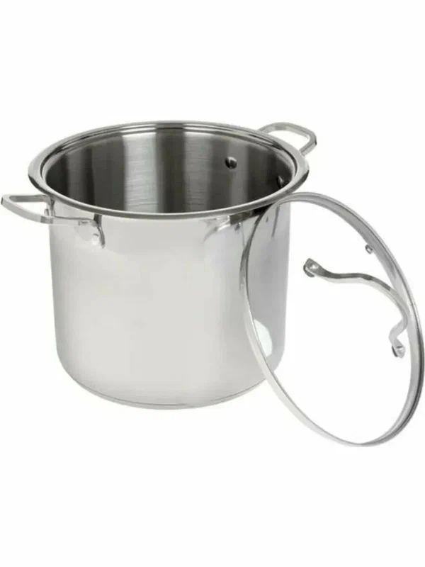 Кастрюля Homsly из нержавеющей стали, 3.6 л, со стеклянной крышкой