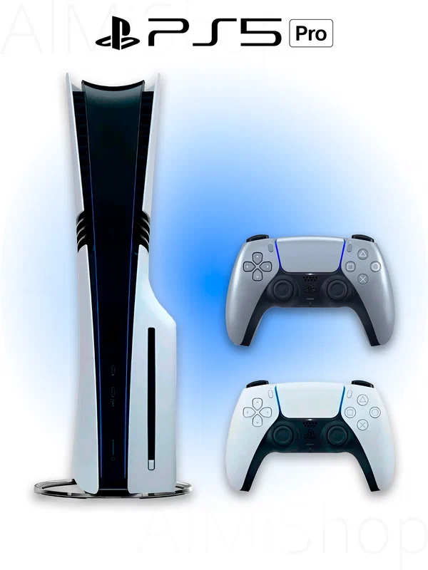 Игровая приставка Sony PlayStation 5 PRO (Digital) + дисковод + 2-й геймпад (серебристый, Sterling Silver)