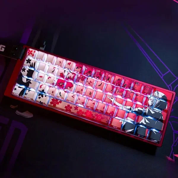 Клавиатура с магнитной осью Wooting60he Sakura keycap Mahjong sound Sakura keycap алюминиевый корпус