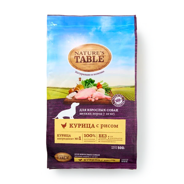 Сухой корм для собак мелких пород Nature's Table курица с рисом