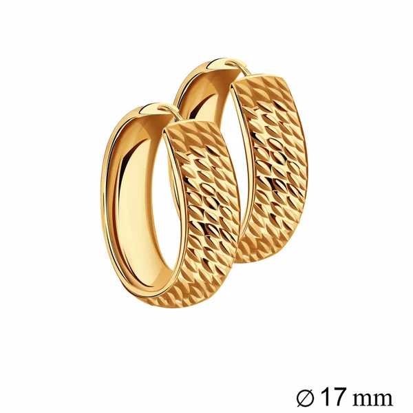 Серьги конго Diamant online, красное золото, 585 проба