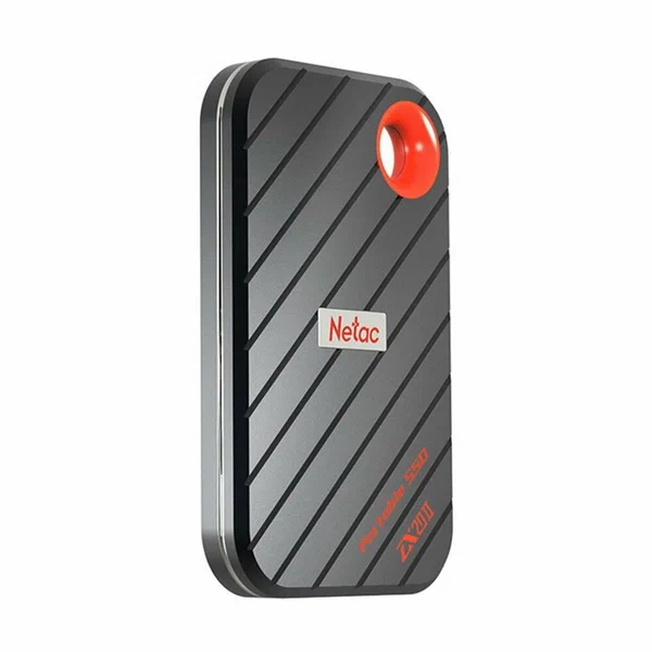 Внешний SSD Netac ZX20 II объем 1TB (NT01ZX20II-1T0-32BK), черный, прорезиненный