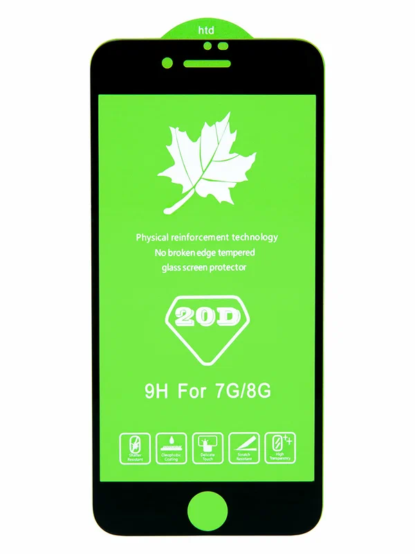 Защитное стекло, для iPhone 7 / 8 / SE 2020 / SE 2022 с рамкой, олеофобное покрытие, черный