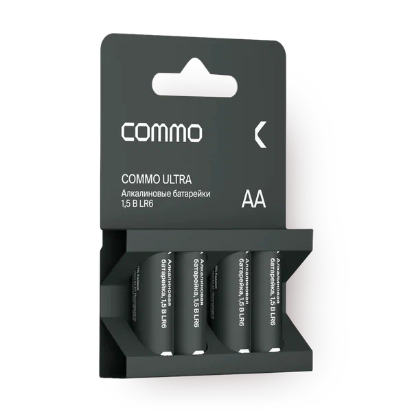 Батарейки Commo Ultra AA, алкалиновые, 1.5 В, 4 шт, желтые, 1 уп.