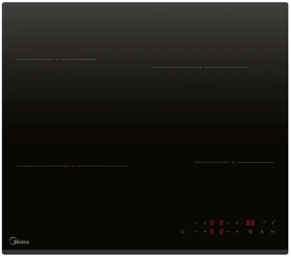Варочная панель Midea MCH64303F, электрическая, стеклокерамическая, чёрная, 4 конфорки