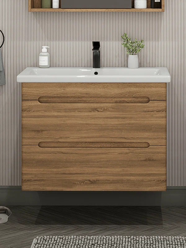 Тумба подвесная SanStar Diva 80 с раковиной Como 80 (комплект) для ванной комнаты, Gold Craft