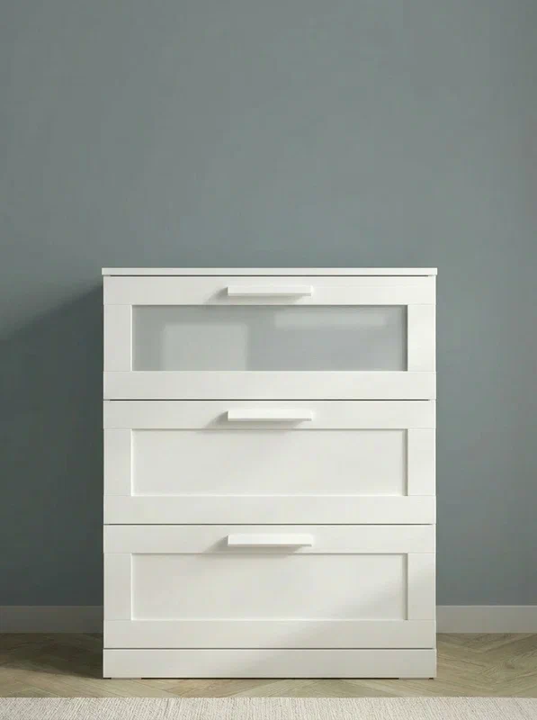 Комод для одежды Ikea Brimnes Икеа Бримнэс, матовое стекло, 78x95, белый