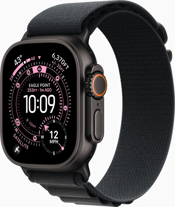 Умные часы Apple Watch Ultra 3 49 мм GPS + Cellular, Black Titanium Case with Black Alpine Loop M