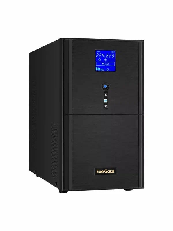 ИБП ExeGate SineTower SZ-3000. LCD. AVR.3SH.1C13. RJ. USB 3000VA/2400W, AVR, 3*Schuko+1*C13