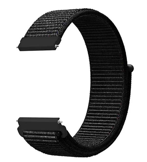 Универсальный нейлоновый Nylon ремешок 22 мм для часов Samsung Xiaomi Huawei Garmin черный