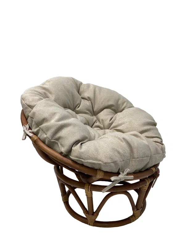 Кресло "Papasan" VINOTTI 23/01 Цвет: темный коньяк, подушка рогожка