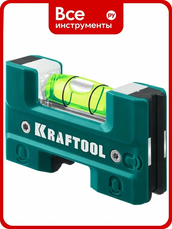 Магнитный уровень для розеток KRAFTOOL Electric 34786, брусковый уровень с магнитом и противоударным ABS корпусом
