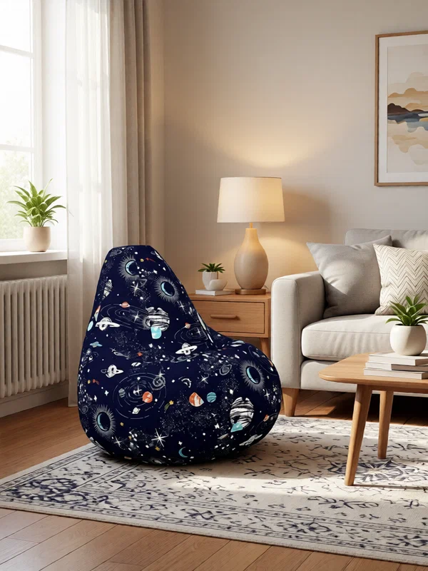 Мир Пуффов Кресло-мешок «Груша» Space, размер- XXL(ростом до 170см), с ручкой для переноски, cъемный чехол