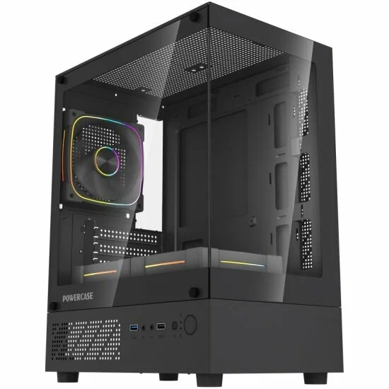 Корпус Powercase Vision Micro M1 ARGB, черный