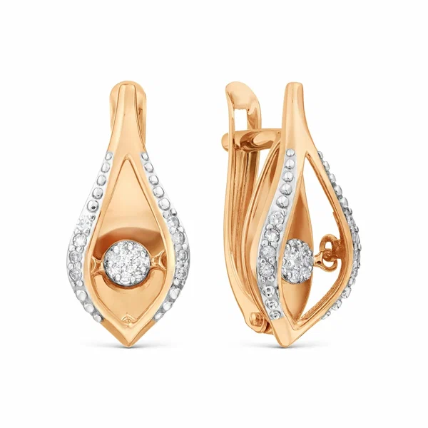 Серьги Diamant online, красное золото, 585 проба, бриллиант