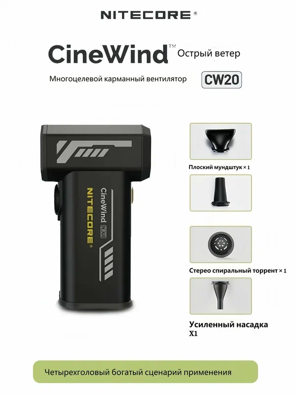 NITECORE CW20 Многофункциональный карманный фотовентилятор Canon Sony Короткое видео кемпинг Электрический переносной вентилятор