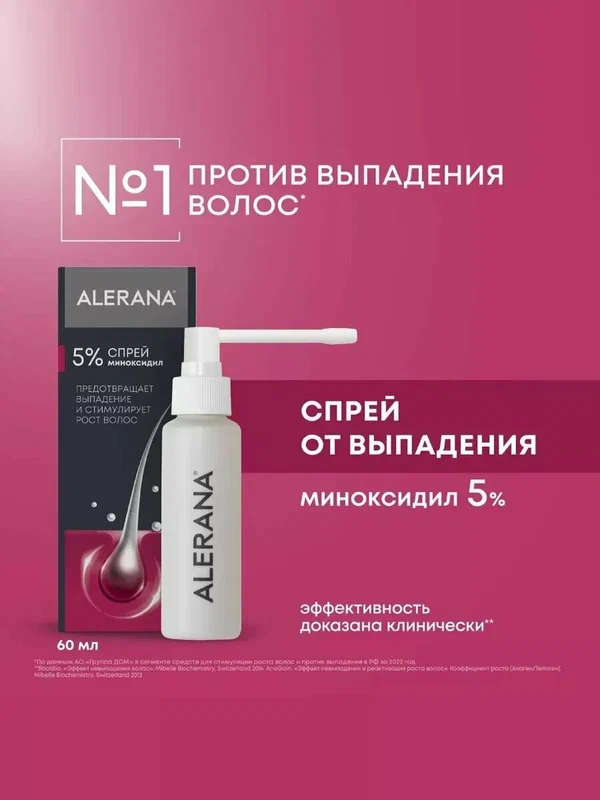 Алерана спрей 5%, 60 мл, 3 шт.