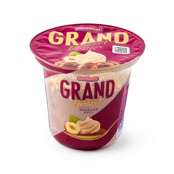 Пудинг Grand Dessert Ehrmann "Двойной орех", 4,9%, 200 г, в пластиковом стакане