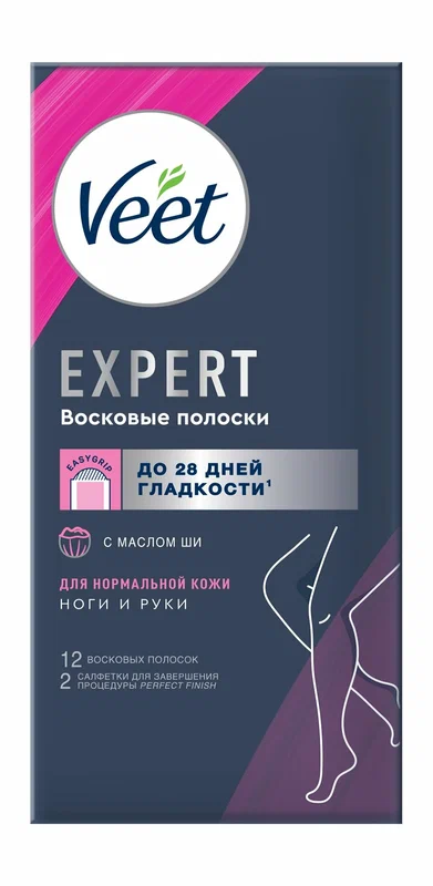 VEET Восковые полоски Expert для нормальной кожи, 12 шт.