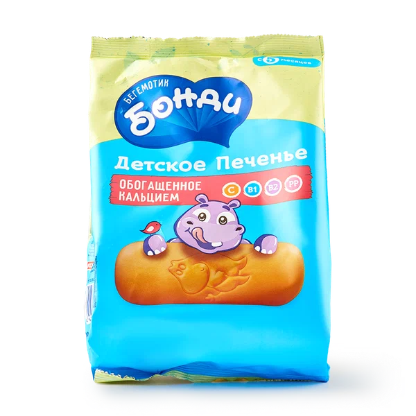Печенье Бегемотик Бонди, с кальцием, для детей с 5 мес, 180 г