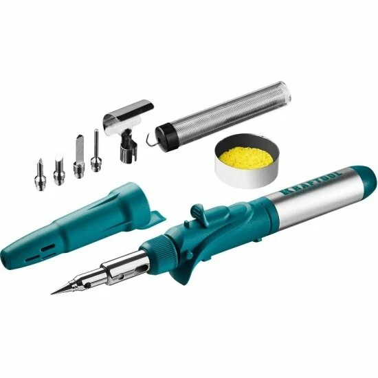 Газовый паяльник Kraftool SolderPro 120K 55503-H10, 30-120 Вт, горелка, фен, пьезоподжиг, 1300С