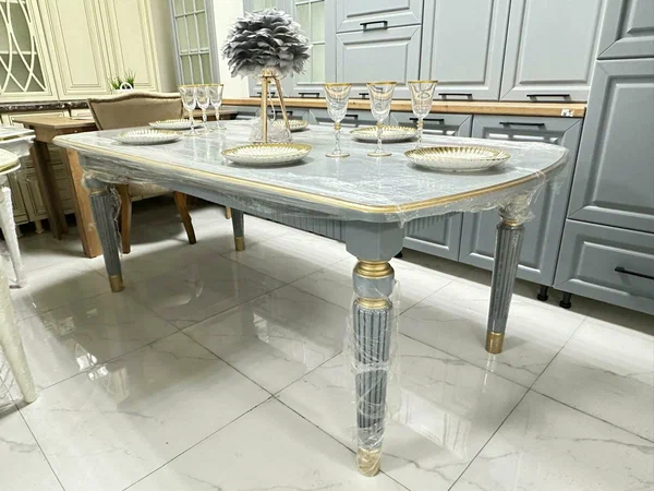 Стол Sicilia Home "Прямоугольный с бронзовой окантовкой" в цвете мокко
