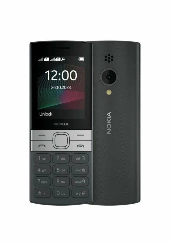 Телефон Noki a 150 (2023) Global для РФ, 2 SIM, кнопочный, черный, аккумулятор 1450 мАч