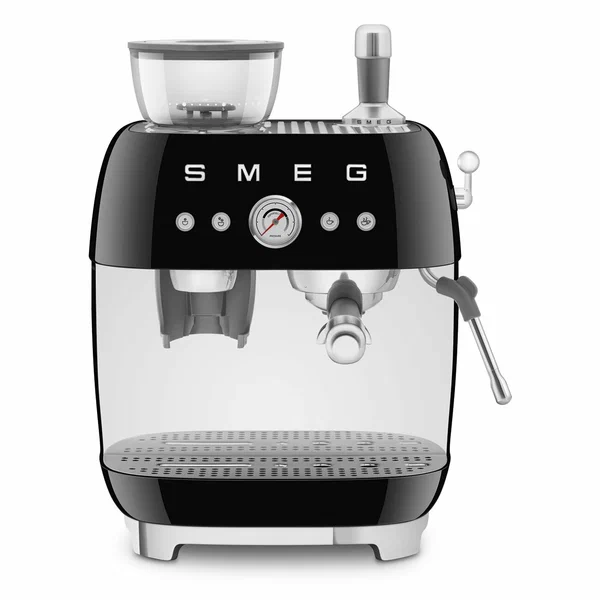 Эспрессо-машина Smeg EGF03BLEU, встроенная кофемолка, механическая, черная