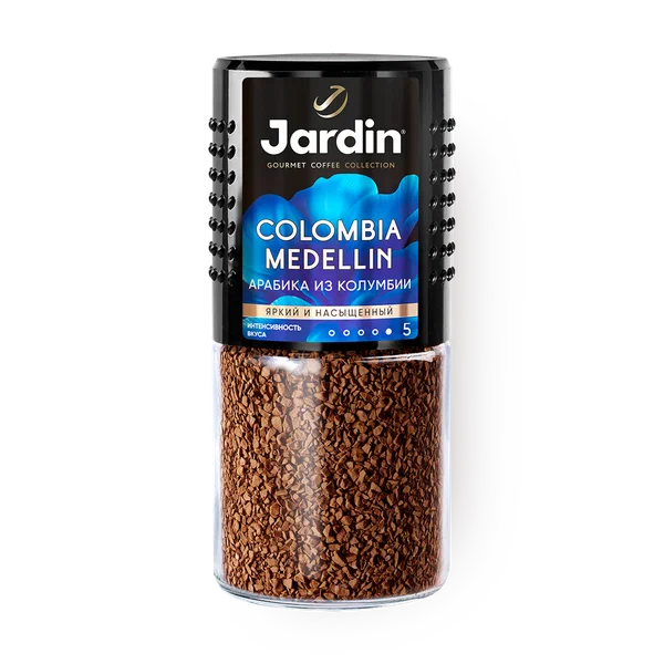 Кофе Jardin Colombia Medellin, арабика, сублимированный, стеклянная банка, 95 г