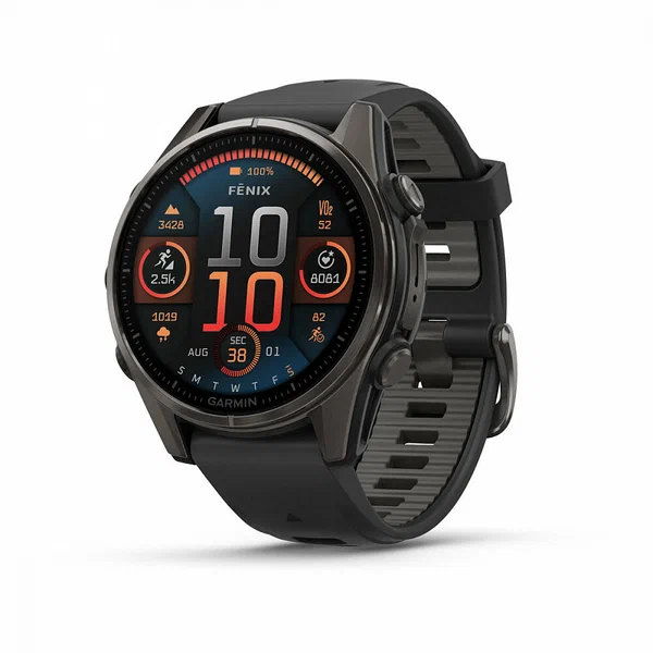 Garmin Fenix 8 43 мм, Amoled Sapphire, угольно-черный DLC, пепельно-серый ремешок, EU (010-02903-21)