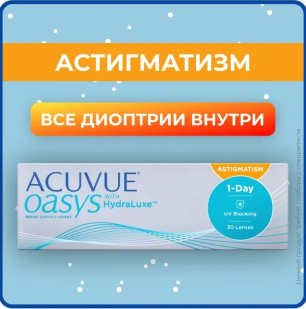 Однодневные контактные линзы ACUVUE Oasys Max 1-Day 30 pk (BC 8.5; D -1.50)