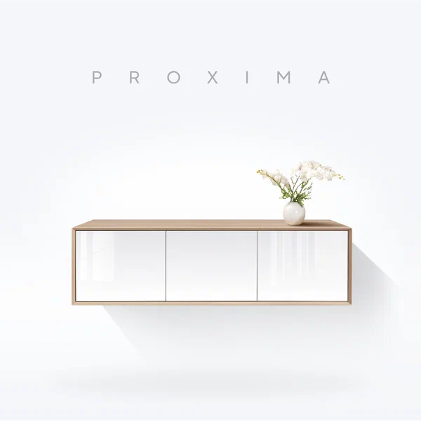 Тумба под ТВ MetalDesign, Proxima MD 7150, 144х40х40 см см, дуб честерфилд - белый