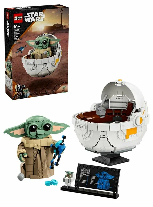 Конструктор LEGO Star Wars 75403 Grogu with Hover Pram Грогу с парящей детской коляской 1048 деталей