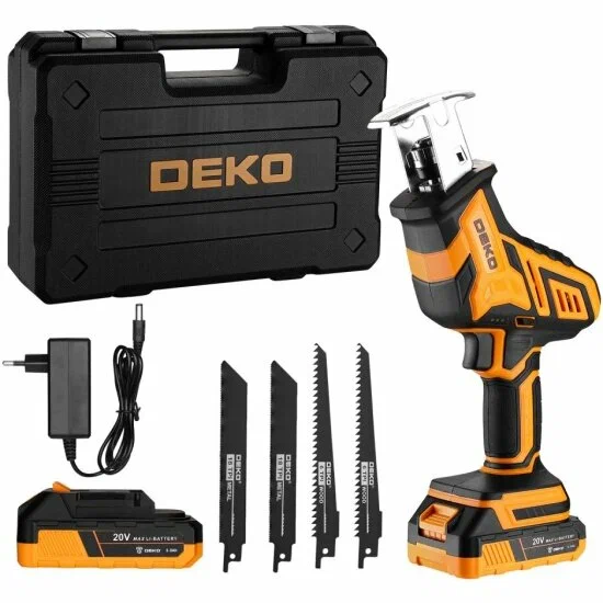 Пила сабельная аккумуляторная Deko DKRS20-Li-ion в кейсе, 20В, 2x3.0Ач (085-1070)